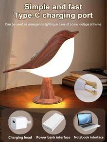 Luz nocturna en forma de urraca y pájaro, talla L, diseño creativo, adecuada para dormitorio, habitación, escritorio, sala de estar, estudio, regalo, luz decorativa novedosa, decoración de mesita de noche, regulador táctil de 3 temperaturas de color, luz ambiental nocturna - Luz nocturna de pájaro - Ver 10