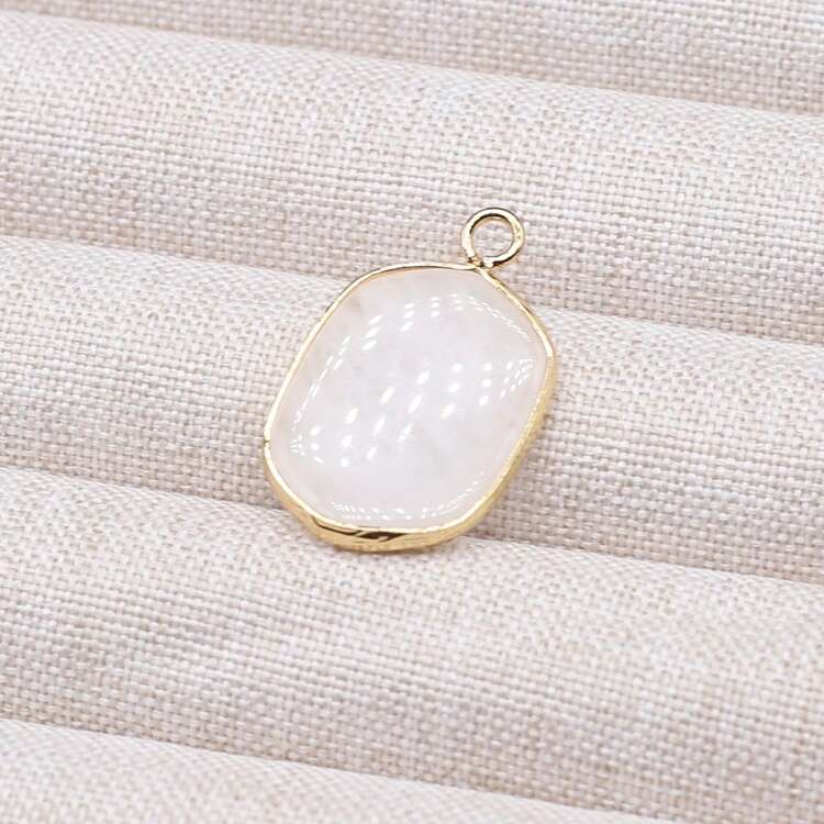 1 Piece Natural Stone Pendant Square Crystal Agate Charms For Jewelry Making DIY Women Necklace Handicrafts Accessories 16x25mm - Multicolor - 16x25mm - View 10