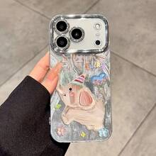 The Oil Painting Elephant Design Is Suitable For The For Iphone 17 Precision Hole Feather Phone Case, Compatible With For Iphone 16, 15, 14, 13, And Comes With A Full Protective Lens Film For Apple 12/11 PRO Hard Case. - Bạc - Xem 1
