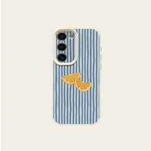 1个TPU材质夏季清新可爱橙蓝条纹图案防震软手机壳，兼容三星A05s、A12、A13、A14、A14 4G、A15、A21s、A23、A25、A32、A32 5G、A34、A35、A50s、A51、A52、A53、A54、A55、A71、A72、A73、S10、S20 FE、S20 Ultra、S21 Ultra、S22、S22+、S23、S24、红米10C、12C、Note 10、11、12、13 Pro Plus、Note 8、9 Pro - 白色 - 查看 5