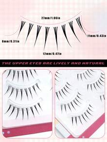 5 Pairs Japanese Cartoon Pointed Transparent Invisible Lashes, Natural Sweet Soft Lightweight Faux Eyelashes, Suitable For Dates, Travel, Portable - Spiky Manga Lashes - View 5