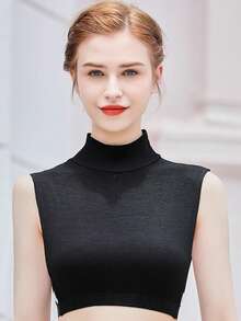 New Arrival Women Mock Neck Knit Sweater With Detachable Collar, Versatile Layering Piece - Multicolor - View 7