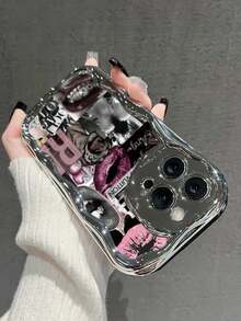 Lips Lip Patchwork Painted Electroplated Cream Texture Painted Soft Case Compatible With IP17/IP17PROMAX/Iphone16//Iphone16pro/Iphone16promax/Iphone15/ XR /7p8p/P12promax/P13promax/P14PROMAX /P13/P14/P11/P12/P14 Women Soft Anti-Fall XS/S/XSMAX/78GES2, Cute & Fashionable Thick Phone Case Cover - Multicolor - View 4