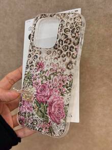 Leopard Rose Painted Epoxy Glitter Minimalist Shockproof Thick Phone Protective Case Compatible With IPhone 17/17 Pro/17 Pro Max, 16/11/16 Pro/16 Plus/16 Pro Max/16e, 15 Pro Max, 13/14/12/XS/XR, 15 Pro Max, 16 XR/7/8, 16 Pro Max, 15 Pro Max, 12 Pro Max, 13 Pro Max, 14 Pro Max, 13, 11, 12 Pro, 14, P11 Soft Shell, P12 Anti-Fall, XS.XR Phone Case, Protective Cover - Multicolor - View 4