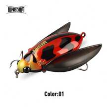KINGDOM 1PC 高噪音甲虫路亚饵 55mm 10.5g 浮水型钓饵，超远投，仿生鱼饵，仿真设计，精美涂装 - 彩色 - 查看 9