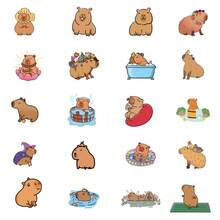 50pcs Capybara Stickers, Capybara Themed Accessories, Capybara Party Favors, Capybara Posters, Cute & Adorable Stickers, Capybara Gifts, Waterproof Vinyl Stickers Suitable For Laptops, Bumpers, Skateboards, Water Bottles, Computers, Phones, School Supplies, Back To School Season - Multicolor - View 5