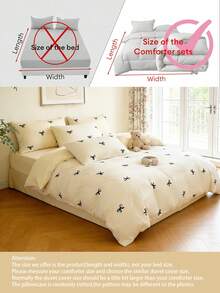 2/3 piezas Juego de ropa de cama con estampado de lazo, ultra suave y transpirable, juego de sábanas, resistente a las arrugas, tamaño completo (1 funda nórdica + 1/2 fundas de almohada, sin relleno), adecuado para todas las estaciones - suave y cómodo, adecuado para dormitorio, hogar, hotel, con cierre de cremallera y fundas de almohada, multicolor duradero, juego de ropa de cama extra grande, adecuado para la decoración de la habitación, viajes y dormitorio (niños/niñas) - Blanco - Ver 5