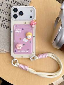 Colorful 3D Flower Lanyard Card Holder Phone Case Compatible With Apple 16 Pro Max/ 15 Pro Max, New 11, 12, 14 Pro/13, Soft Protective Cover Compatible With Iphone 17 Pro Max/17/Pro/17 Plus/17, Creative Summer Design - Multicolor - View 3