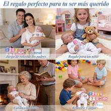 OMANIFER Muñecas Reborn de Bebé niño de 55 cm,Cuerpo Blando y Articulaciones Móviles,Set de Juguete y Vaja de Regalo Apto para Niños a Partir de 3 años,Incluye Accesorios de Juguete y Ropa de Bebés - Multicolor - Ver 7