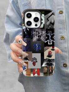 Selected Emergency And Medical Themed Collage Printed All Inclusive Mixed Color Phone Case Suitable For IPhone17PRO MAX/17 AIR/15ProMax/16PROMAX/GalaxyS22/S23/S24/S23 Plus/S24 Ultra/S25/A15/A33/A23  A Must-Have For Daily Commuting - Anti Fading, Immaculate, Holy Mother's Day, Independence Day Gift, Valentine's Day, Birthday Gift For Family And Friends. - White - View 5