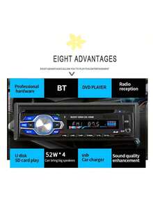 1 Din 12V Car DVD CD Player Car MP3 Stereo Car Hands-Free Autoradio BT Audio Radio 5014 Car Styling Wireless Remote Control - A - View 5