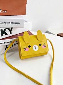 1pc PU Magnetic Closure Cute Rabbit Ear Shaped Shoulder Crossbody Bag, Adorable Mini Coin Purse, Suitable For Girls, Versatile For Various Occasions, Comfortable Strap, Multifunctional And Undemanding, Suitable For Outdoor, Play, Commuting, Perfect Gift For Friends - Cartoon Cat Messenger Bag - View 13