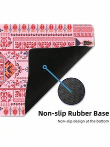 图案桌垫，适用于家庭和办公室的加长型大型鼠标垫、大型游戏鼠标垫、笔记本电脑键盘垫，底部采用防滑橡胶材质，边缘缝合加固。 - 彩色 - 查看 9