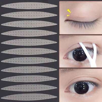 10pcs Transparent Double Eyelid Tapes, Adjustable Eye Shape, Invisible & Natural, Suitable For All