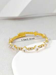 1件女士优雅简约方形钻石手镯，适合日常佩戴 - 彩色 - 查看 6