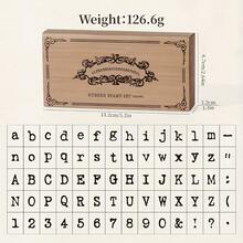 70 Pieces/Box Wooden Planner Stamp Set Uppercase & Lowercase Letters + Numbers And Symbols Combination DIY Creative Stationery Handmade Gift - Printer Font - View 3