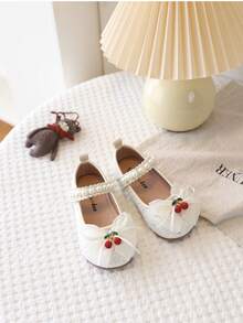 2026新款女童珍珠公主鞋，春秋季新款，1双装 - 米色 - 查看 2