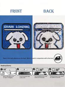 1个“脑力加载中……”可爱狗狗刺绣贴片，萌萌的小狗搭配幽默科技标语设计，自带背胶，方便粘贴在衣服、帽子、鞋子、包包上——精致刺绣，适合休闲T恤和电脑包，创意DIY贴纸 - 動物 - 查看 11