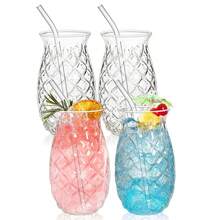 4pcs Pineapple Glass Set, Stylish Glass Containers, Comes With 4 Straws, Suitable For Parties, Holidays, Bars, And As A Gift For Your Girlfriend. - 4 Transparent Pieces - View 9