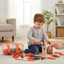 Kids Pretend Play Tool Box Set With Screwdriver, Realistic Toy Tools For Boys And Girls, Interactive Home Playset, Birthday/Christmas/New Year Gift - Simulation Toolkit - View 9