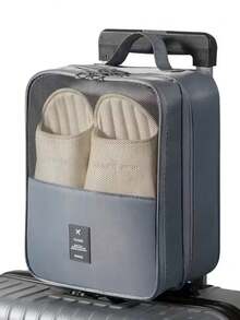 1pc Travel-Friendly Shoe Storage Bag, Large Capacity Fits 3 Pairs, Made Of Durable, Dust-Proof, Breathable Material With Ergonomic Handle, Available In Grey And Black - Multicolor - View 7