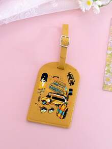 1 Stück leichter und strapazierfähiger PU Gepäckanhänger, geeignet für Reisekoffer, Rucksack, Kreuzfahrttasche, Rucksack-Zubehör, ideal für Bordkarten, unverzichtbar für Herbstreisen und die Rückkehr zur Schule - Muster E - Übersicht 13