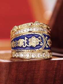 1枚女士精美戒指，适合婚礼、订婚、周年纪念派对、情人节礼物 - 1# - 查看 3