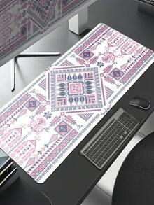 图案桌垫，适用于家庭和办公室的加长型大型鼠标垫、大型游戏鼠标垫、笔记本电脑键盘垫，底部采用防滑橡胶材质，边缘缝合加固。 - 彩色 - 查看 1