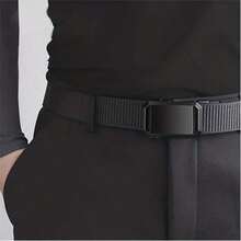 男士棘轮皮带，尼龙材质，1 3/8 英寸帆布棘轮皮带，时尚男士尼龙网布皮带 - 彩色 - 查看 2