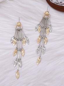 一对奢华树叶流苏耳环，设计独特，时尚百搭 - 多色葉子耳環 - 查看 3