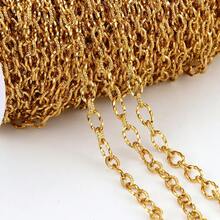 1米金色不锈钢扭链，椭圆形链节，适合DIY珠宝制作 - 彩色 - 查看 9