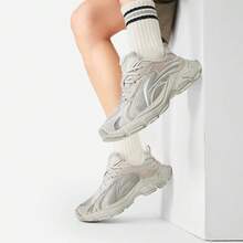 LI-NING STARLIT L2K Men's Chunky Sneakers, Retro Y2K Mesh & Suede Casual Shoes AGLW005 - 礫白灰 - 查看 3