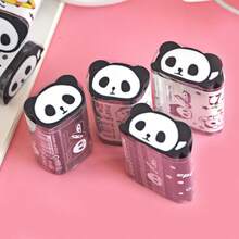 10个/盒 可爱熊猫造型橡皮擦，创意文具，学生学习用品，农场主题礼物，返校季礼物，派对礼品 - 彩色 - 查看 4