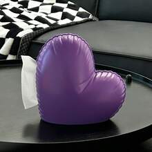 1pc Heart-Shaped Tissue Box, Luxury Aesthetic Facial Tissue Holder For Living Room, Sofa, Dining Table, Creative Design - One Size - View 6