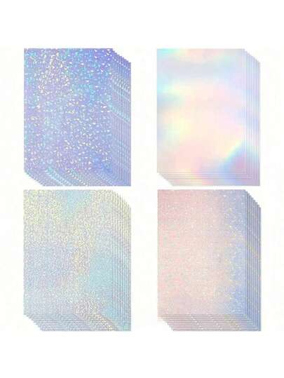 12pcs Mixed Holographic Lamination Sheets - Laser Rainbow Holographic Effect, Suitable For Crafts, Gift Wrapping, And DIY Decorative Stickers. High-Quality Lamination Sheets With Holographic Rainbow Design, Smooth Surface And Excellent Quality