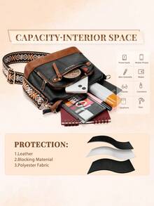 女士防水真皮斜挎包 单肩包 手提包 斜挎包 旅行包 - 彩色 - 查看 8