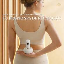 Masajeador de Drenaje Linfático y Herramienta de Masaje Anticelulitis, Ayuda a Reducir Estirés y Celulitis, para Piernas, Brazos y Abdomen, Máquina de Modelado Corporal con Microcorriente, Luz, Calor y Vibración - Blanco - Ver 3