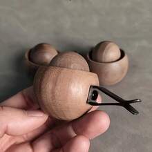 1件手工製車用出風口擴香器，天然黑胡桃木色木製芳香擴香器，車用出風口精油擴香器，不含香味（不含液體瓶） - B - 查看 5