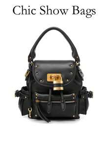 Niche Design Retro Versatile Lock Bag Rivet Backpack 2026 New High-End Commuter Handbag Backpack - Black - View 7