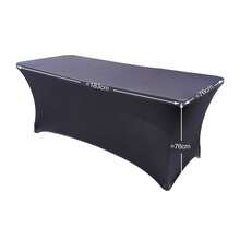 EBETA Tischdecken Biertischhussen Stretchhusse Tischwäsche Stretchtischabdeckung Tischhussen, Biertisch-Husse Hussen für Bierzeltgarnitur, Party (Weiß, 244 * 76 * 76 cm)-4503 - Schwarz - Übersicht 3