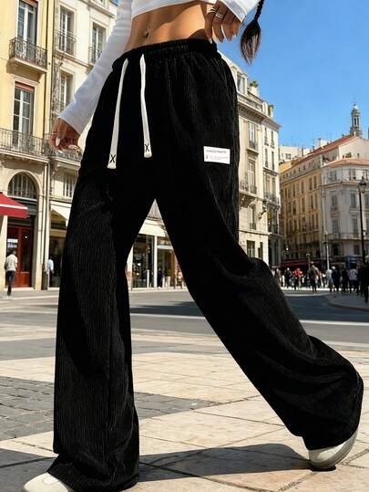 [Vintage Corduroy] Women Straight Leg Loose Relaxed Casual Pants, Suitable For Spring And Autumn