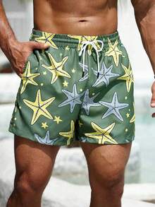 Men's Quick Dry Casual Loose Fit Bermuda Shorts - Green - View 1