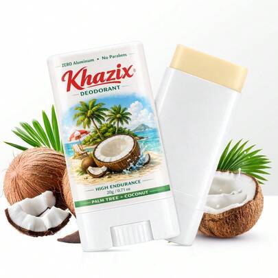Desodorante en barra unisex, aroma a coco de isla, control de olores por 72 horas, libre de aluminio, contiene aceite de coco y manteca de karité, te mantiene fresco y seco