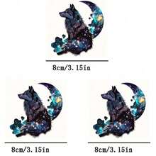 1片/2片/3片狼月图案布贴，耐用持久的热转印贴纸，适用于DIY T恤、卫衣、牛仔裤、连帽衫、背包、夹克、手提包、枕头等。 - L+S - 查看 5