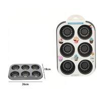 OISE ART STORE Stampo Teglia Vassoio Antiaderente 6 Muffin Cupcake Dolci Budino 26x18cm 59959 - - Multicolore - Visualizzare 1