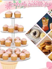 Multi-Tier Acrylic Cake Display Stand, Dessert Food Stand For Wedding, Birthday Party - Clear - View 11