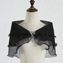 1pc Bridal Shawl Veil, Thin Wedding Shawl, One Shoulder Bridal Shawl, Suitable For Wedding Gown, Evening Dress, Cardigan - Multicolor - View 11