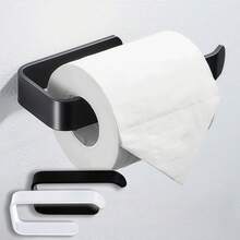 现代壁挂式卫生纸架 - 自粘式塑料卫生纸架，节省空间设计，适用于浴室，安装简便，黑白两色可选 - 彩色 - 查看 1