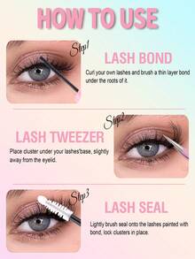600/570pcs Individual Lashes, D-Curl Volumizing Mixed Styles False Eyelashes Extension Kit With Glue, Tweezer, Brush, 8-18mm Feathery Lashes, Suitable For Beginners DIY At Home, Suitable For Daily, Wedding, Party, Outdoor, Travel, Holiday Occasions - White - View 11