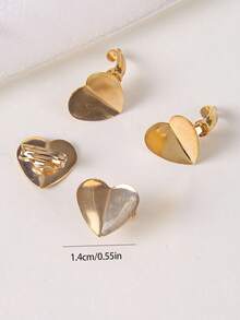 10pcs/Set Gold Heart Shaped Hair Clips, Cute Decorative Hair Accessories For Girls, Stylish Hairpins For Bangs And Hairstyles - Gold - View 4